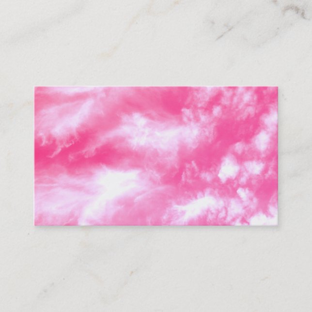 White Clouds Pink Sky Tinted Photo Business Card (Front)