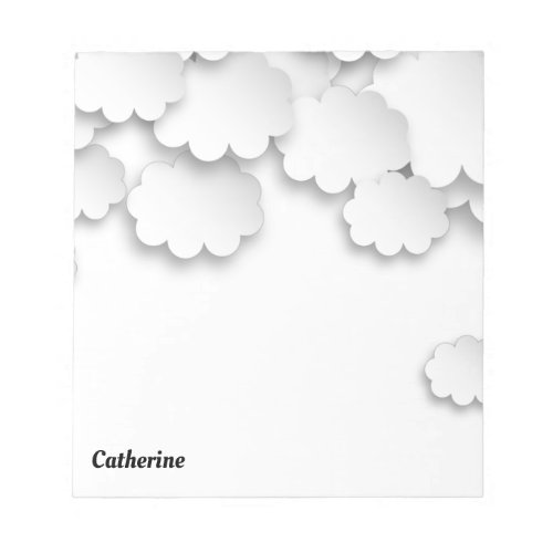 White Clouds Sky Dreamy 3D Paper Cuts Notepad