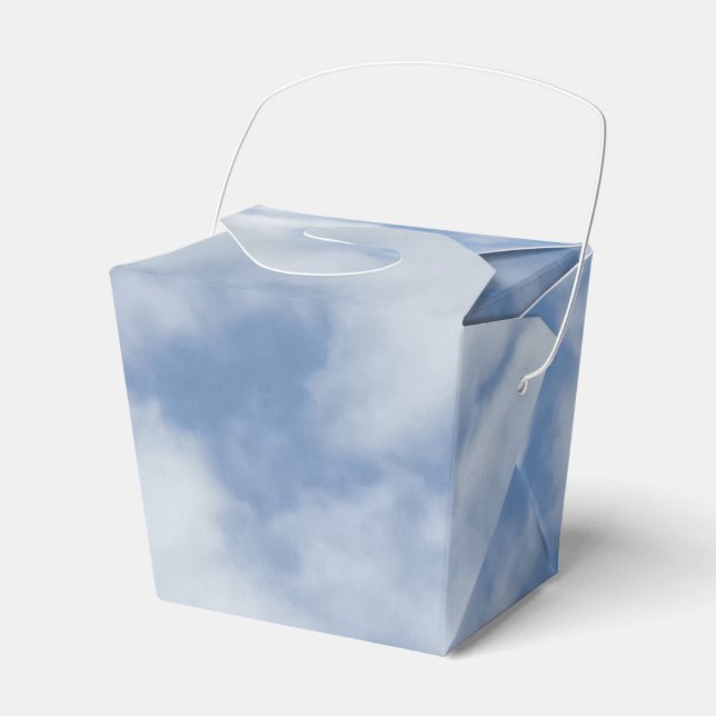 White Clouds Take Out Favor Box (Front Side)