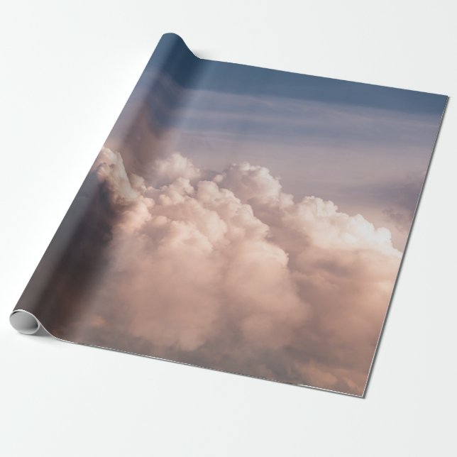 WHITE CLOUDS UNDER BLUE SKIES WRAPPING PAPER (Unrolled)