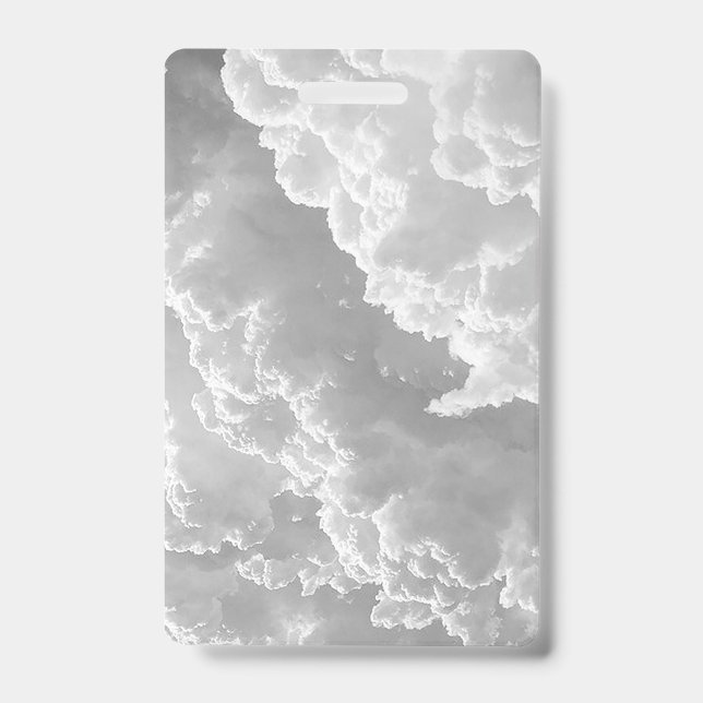White Clouds, Weather Graphics, Cloudy Clipart Badge (Front)
