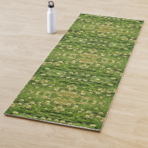 White Clover Geometric Pattern Yoga Mat