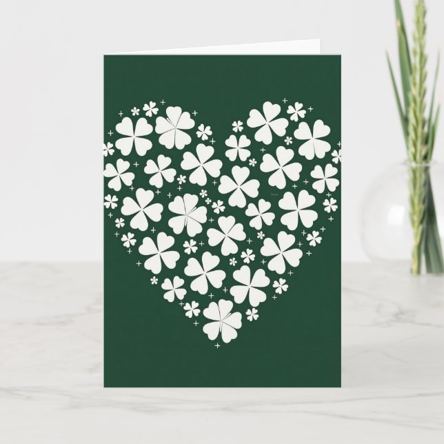 White Clover Heart Pattern Card (Front)