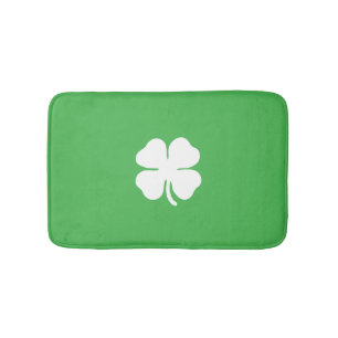 White Clover Leaf Bath Mat