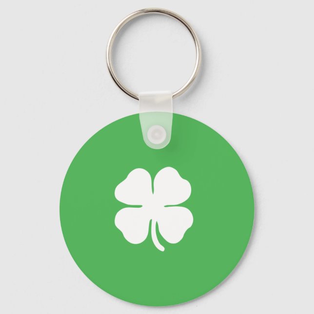 White Clover Leaf Keychain (Front)