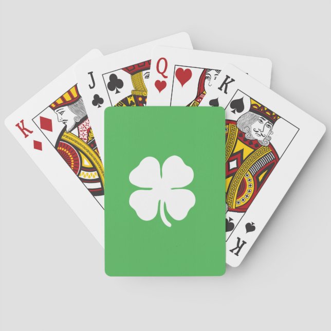 White Clover Leaf Playing Cards (Back)