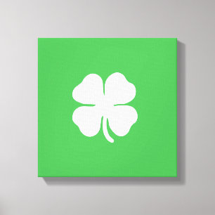 White Clover Leaf Wrapped Canvas Print