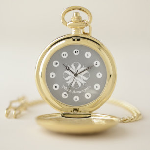 White Clover Ribbon (Cf) by K Yoncich Pocket Watch