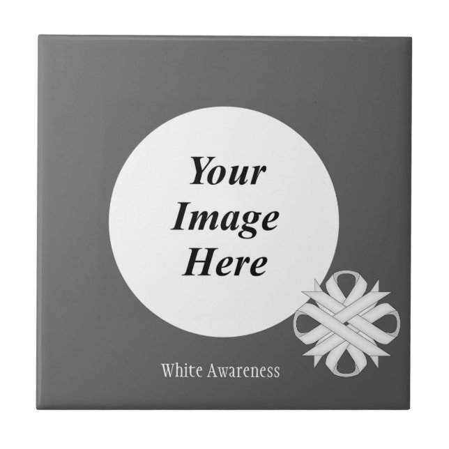 White Clover Ribbon Template by Kenneth Yoncich Ceramic Tile (Front)