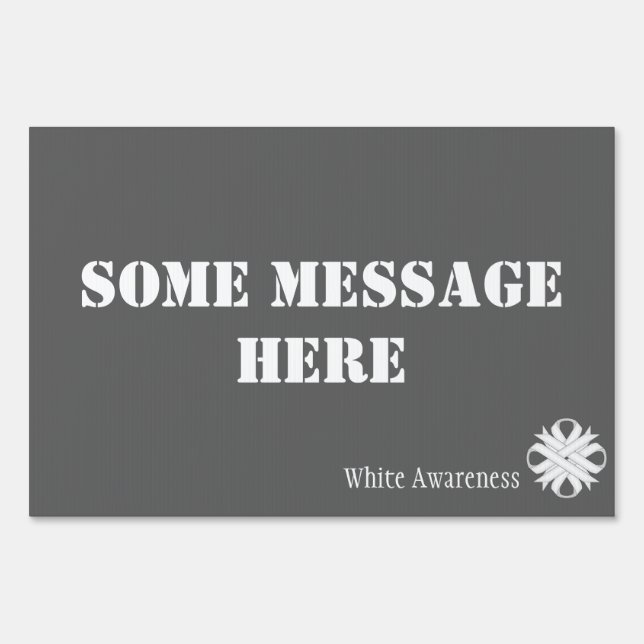 White Clover Ribbon Template by Kenneth Yoncich Yard Sign (Front)