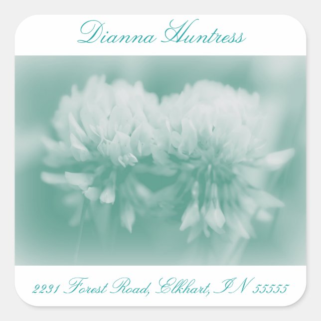 White Clover Wildflowers Square Sticker (Front)