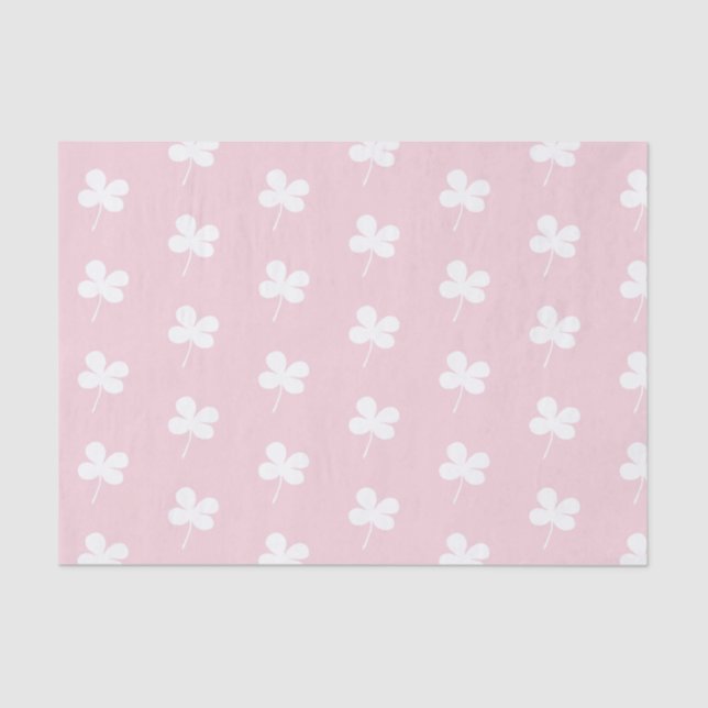 White Clovers on Pink Tissue Paper (Front)