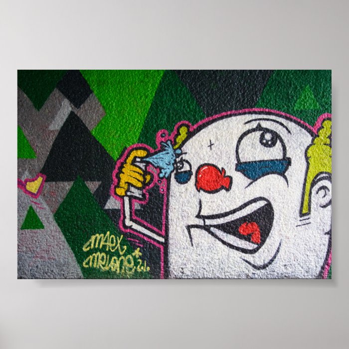 White Clown Print