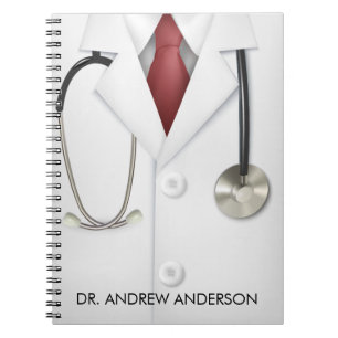 White Coat and Stethoscope Doctor Personalised Notebook