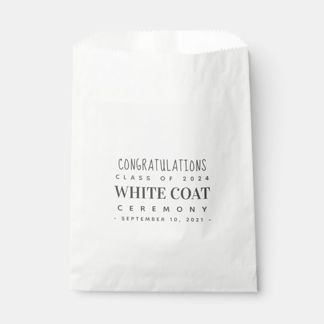White Coat Ceremony Congratulations Class of 20XX Favor Bag (Front)