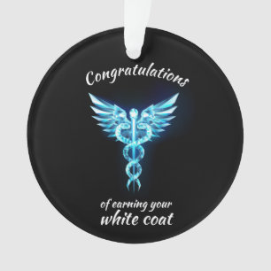 White Coat Ceremony Crystal Medical Ornament