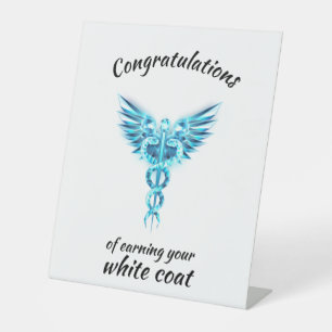 White Coat Ceremony Crystal Medical  Pedestal Sign