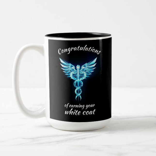White Coat Ceremony Crystal Medical  Two-Tone Coffee Mug (Left)