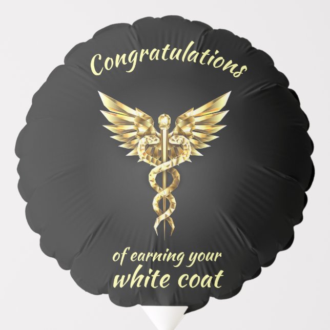 White Coat Ceremony Gold Medical  Balloon (Front)