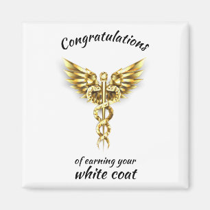 White Coat Ceremony Gold Medical Magnet
