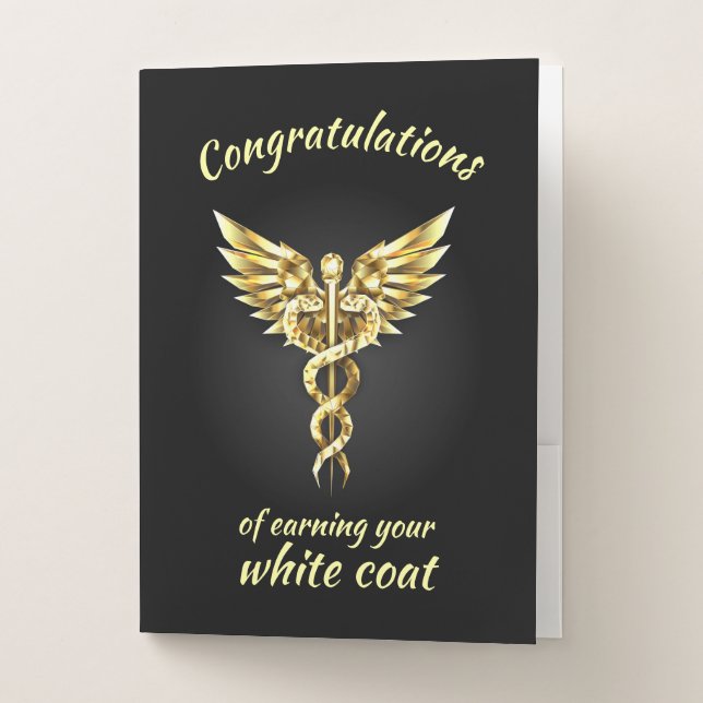 White Coat Ceremony Gold Medical  Pocket Folder (Front)