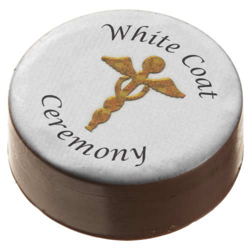 White Coat Ceremony Gold Medical Round Gifts Chocolate Dipped Oreo