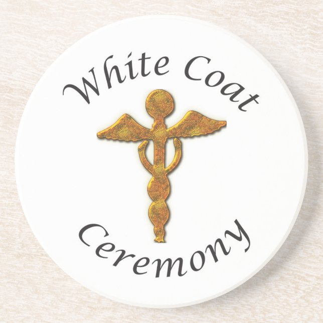 White Coat Ceremony Gold Medical, Round Gifts Drink Coaster (Front)