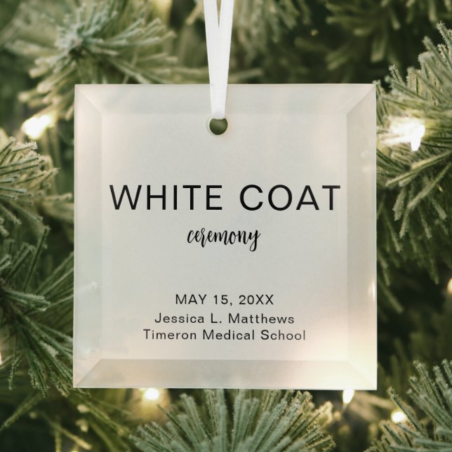 White Coat Ceremony Gold Medical, Round Gifts Glass Ornament (Insitu)