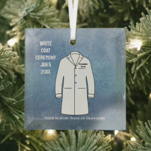 White Coat Ceremony Keepsake Dentist Glass Ornamen Glass Ornament