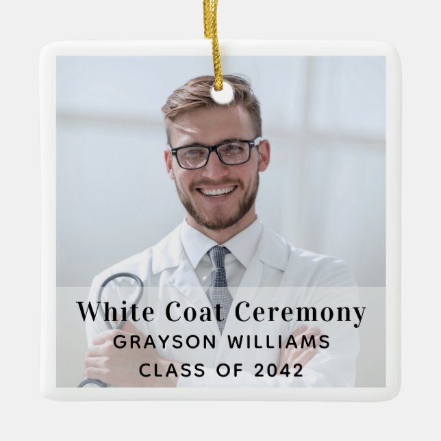 White Coat Ceremony Medical Photo Ornament (Front)