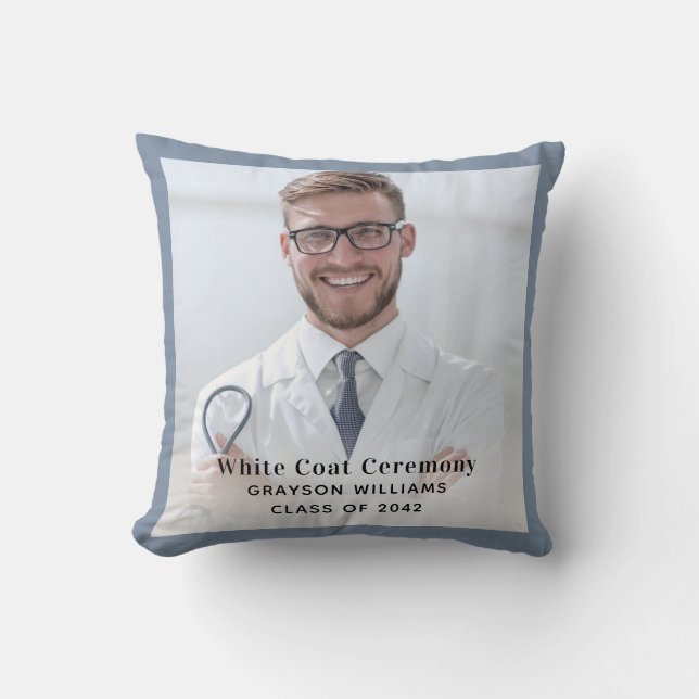 White Coat Ceremony Medical Photo  Throw Pillow (Front)