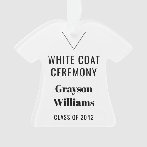 White Coat Ceremony Name Ornament