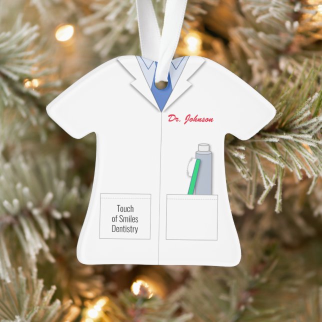 White Coat Dentist Profession Ornament (Tree)
