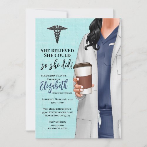 White Coat Medical School Graduation Invitation