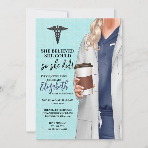 White Coat Medical School Graduation Invitation