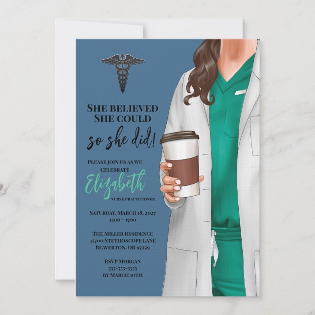 White Coat Medical School Graduation Invitation (Front)