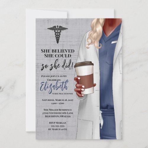 White Coat Medical School Graduation Invitation