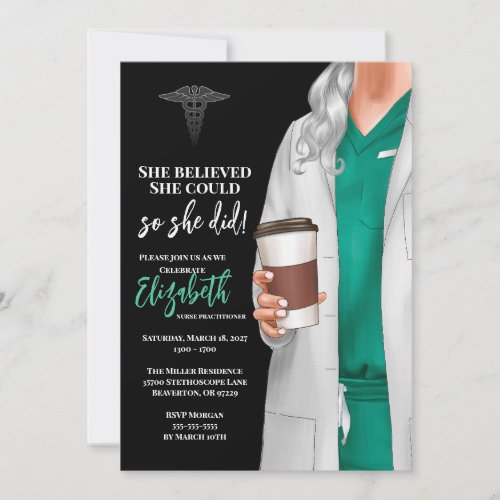 White Coat Medical School Graduation Invitation