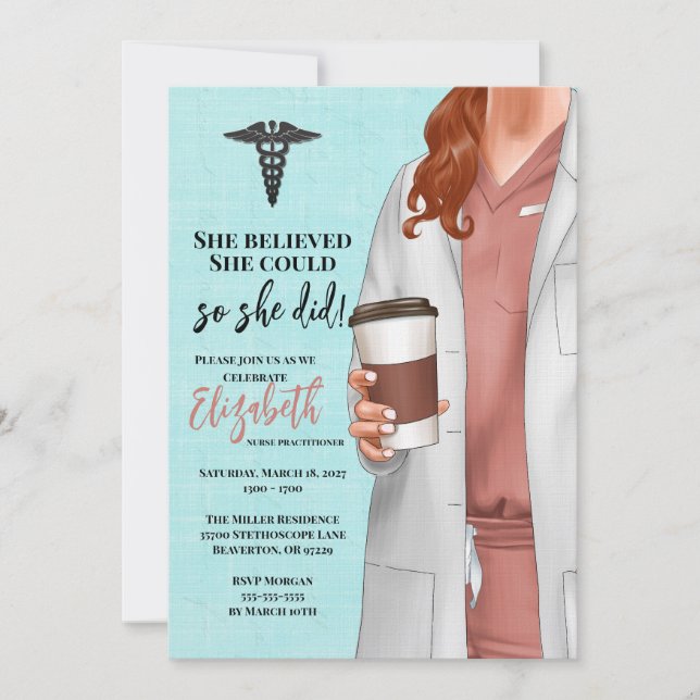White Coat Medical School Graduation Invitation (Front)
