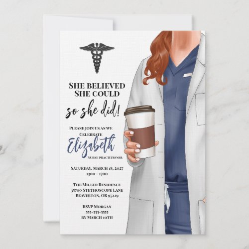 White Coat Medical School Graduation Invitation