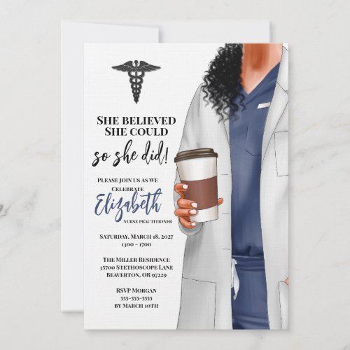 White Coat Medical School Graduation Invitation