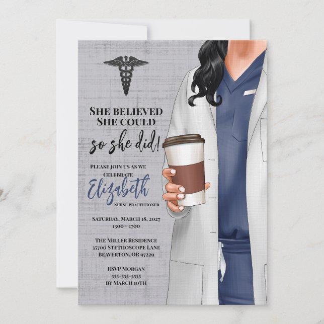 White Coat Medical School Graduation Invitation (Front)