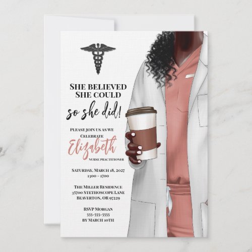 White Coat Medical School Graduation Invitation