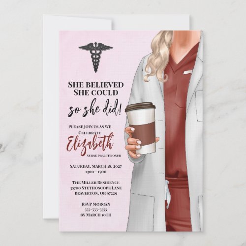 White Coat Medical School Graduation Invitation