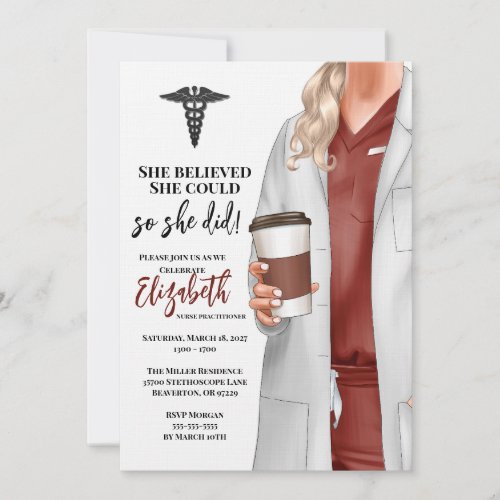 White Coat Medical School Graduation Invitation