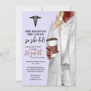 White Coat Medical School Graduation Invitation