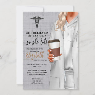 White Coat Medical School Graduation Invitation
