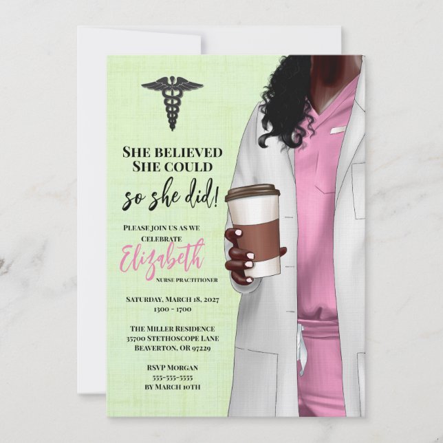White Coat Medical School Graduation Invitation (Front)