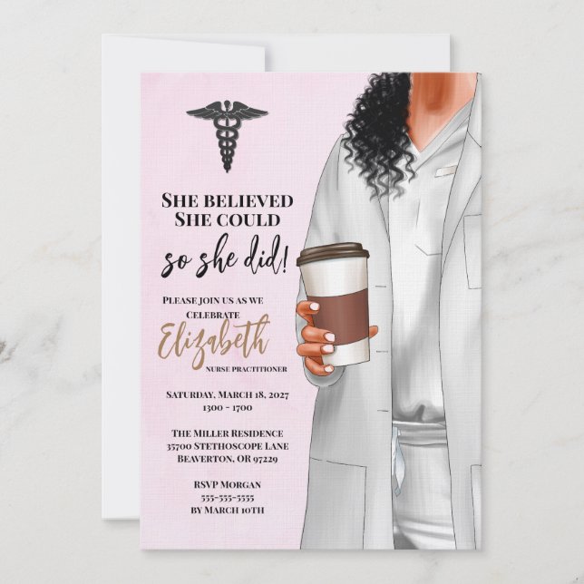 White Coat Medical School Graduation Invitation (Front)