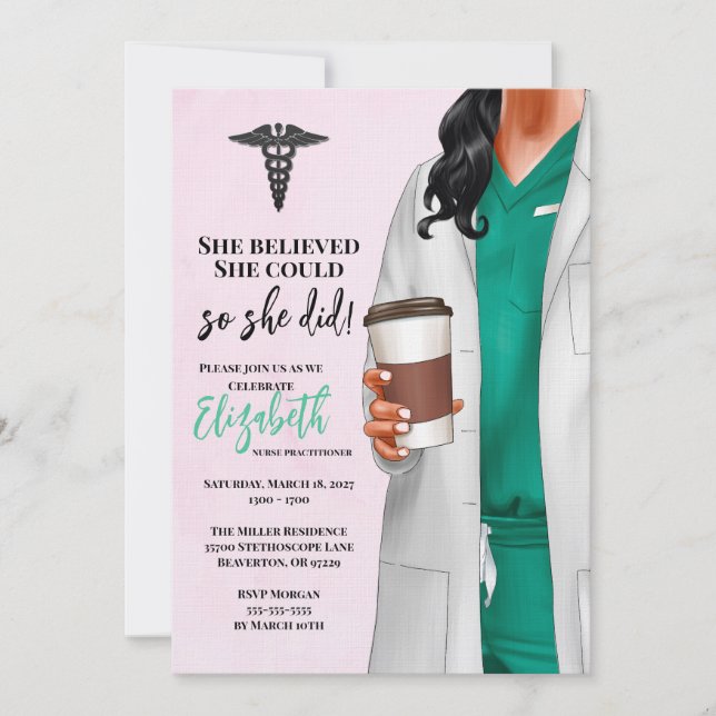 White Coat Medical School Graduation Invitation (Front)